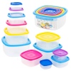 6 Piece Plastic Food Storage Boxes With Colour Lids [287223]