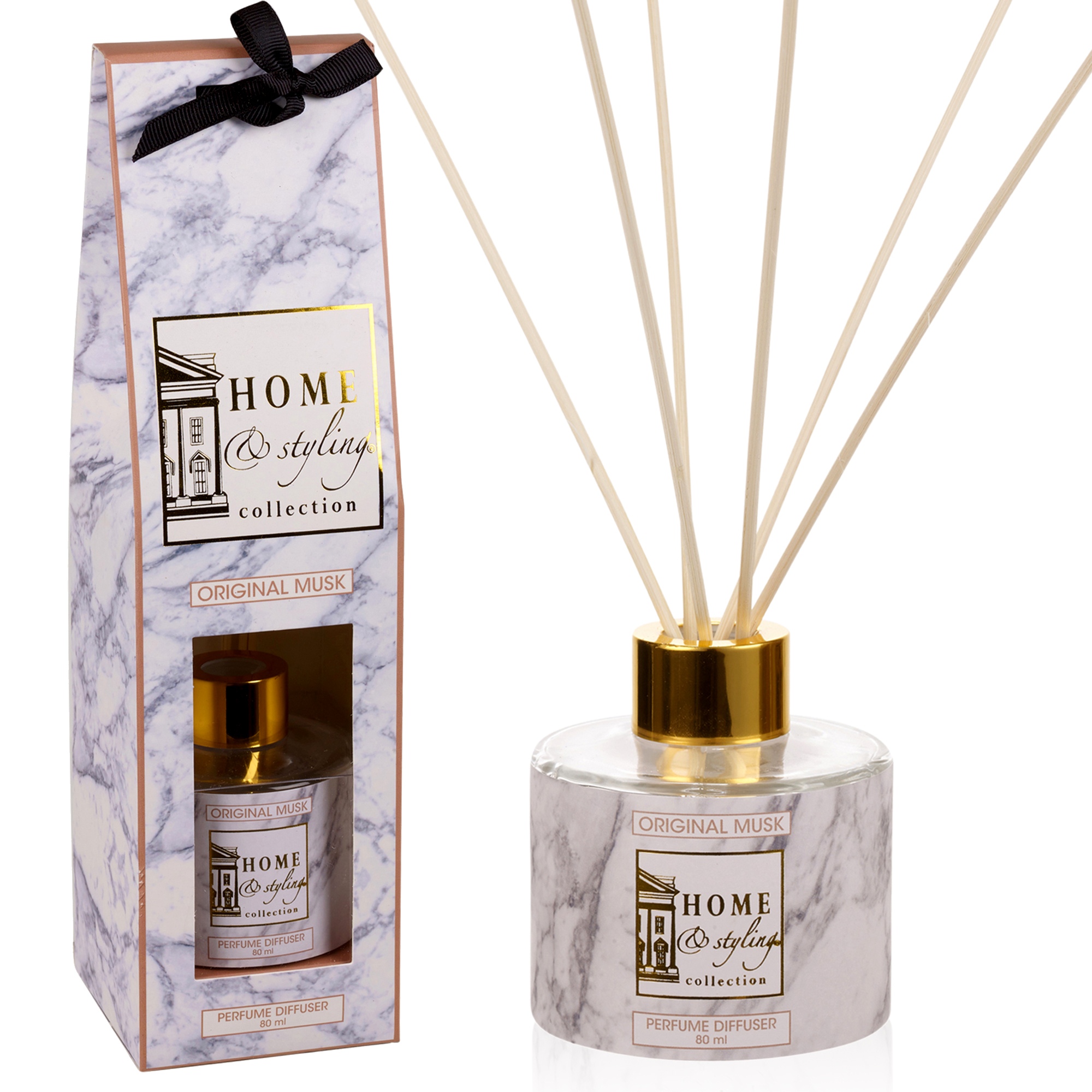 80ml Reed Diffuser Luxury Gift Set Glass Bottle Scent Air Freshener