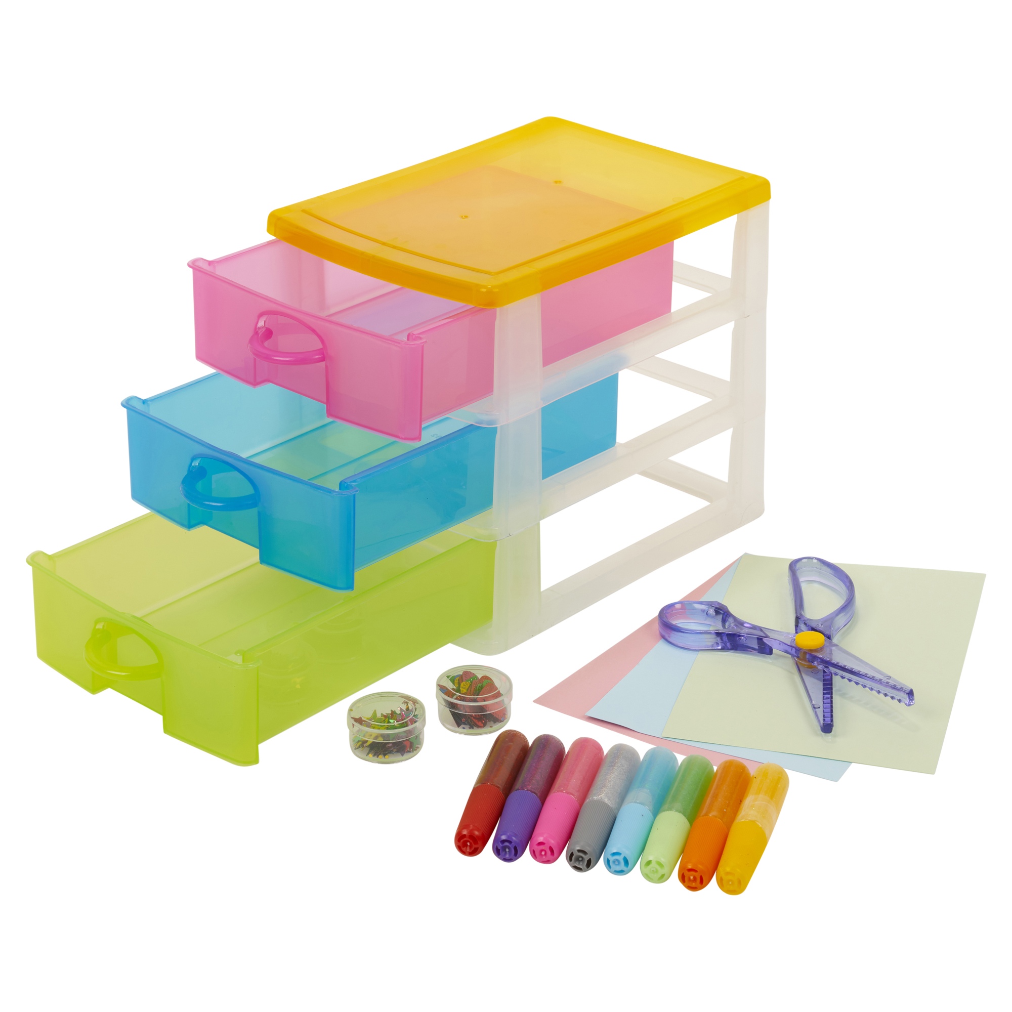 Arts & Crafts Tower Case With Accesories Toy Set Drawers Unit Storage