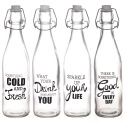 Set Of 4 Glass Clamp Bottles 500ml [006865]