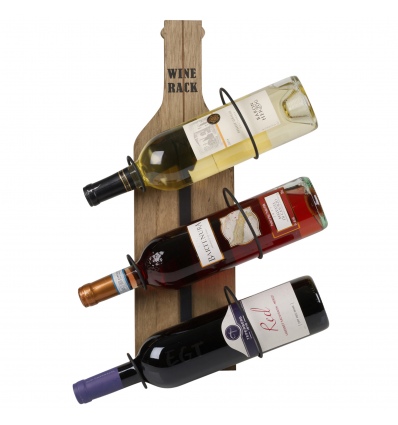 3 Bottle Metal & MDF wine Rack [077841]