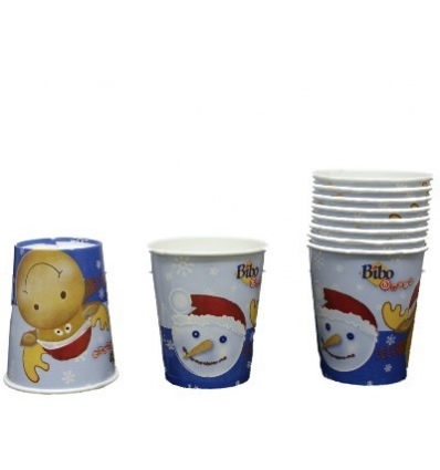 10 x 7 Oz Squat Christmas Disposable Party Paper Cups