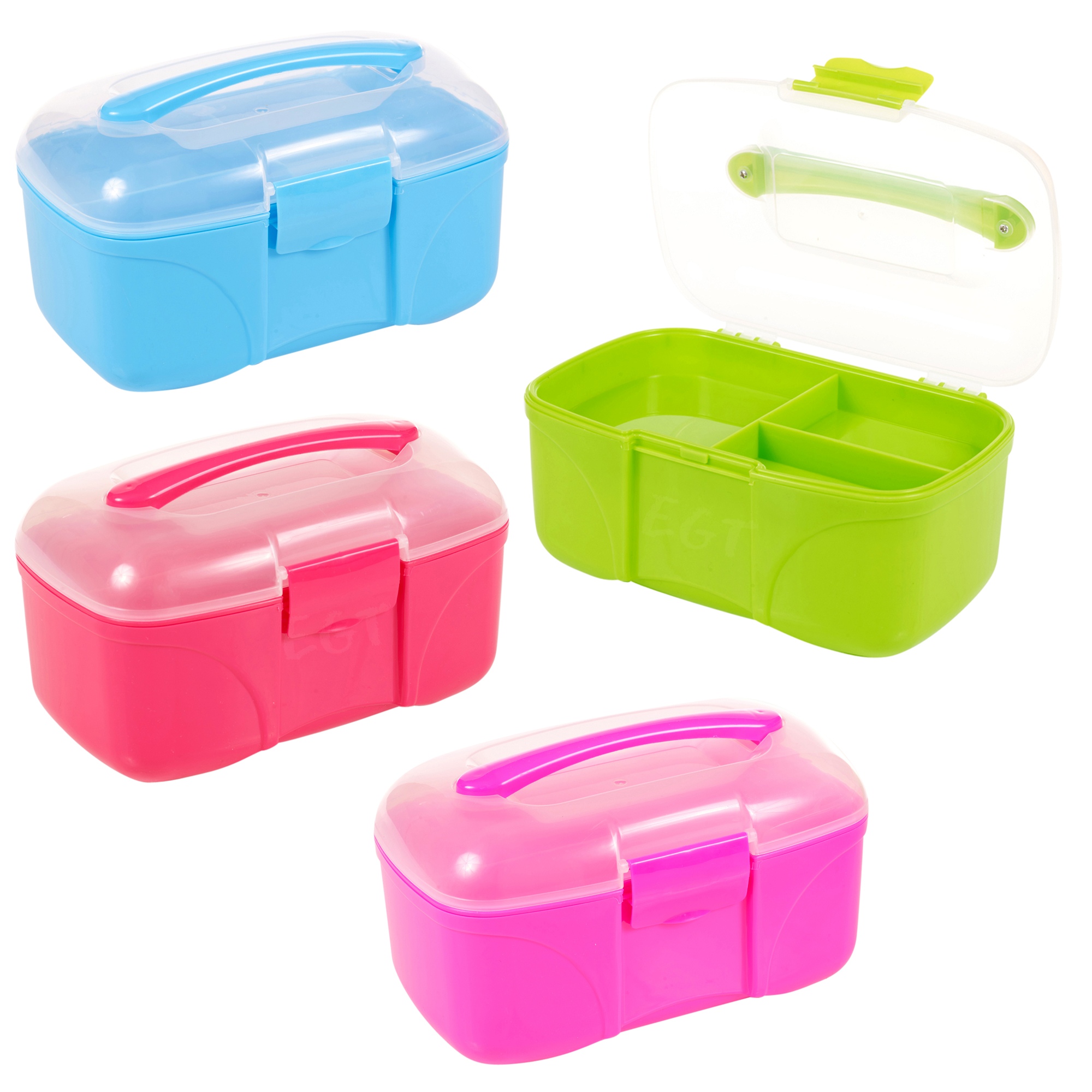 2 Tier Plastic Storage Box With Removable Draw Clip Lid Container Multi