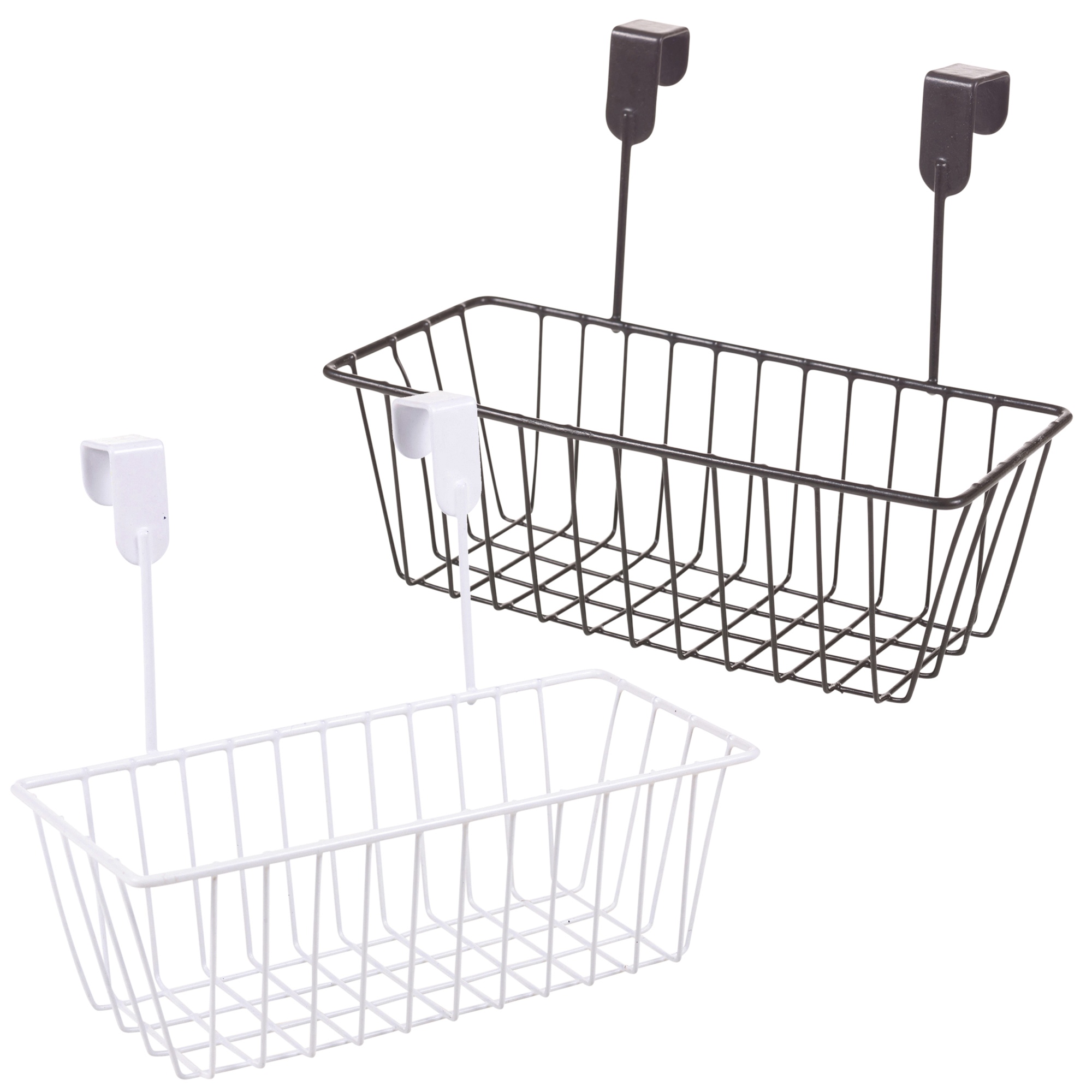 Set Of 2 Over Kitchen Cabinet Door Storage Basket Rack Undershelf