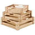 3 Piece Square Wooden Tray Set [074857]