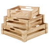 3 Piece Square Wooden Tray Set [074857]