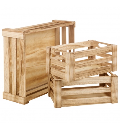 3 Pcs Wooden Trays (2 sizes) [074871]