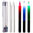 2 Multi Coloured LED Dinner Candles 29cm [6959]