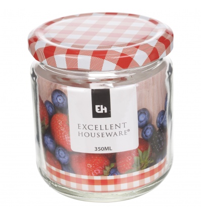 Glass Jam Jars With Metal Checkered Lids