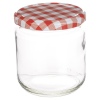 Glass Jam Jars With Metal Checkered Lids