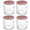 Glass Jam Jars With Metal Checkered Lids