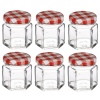 Glass Jam Jars With Metal Checkered Lids