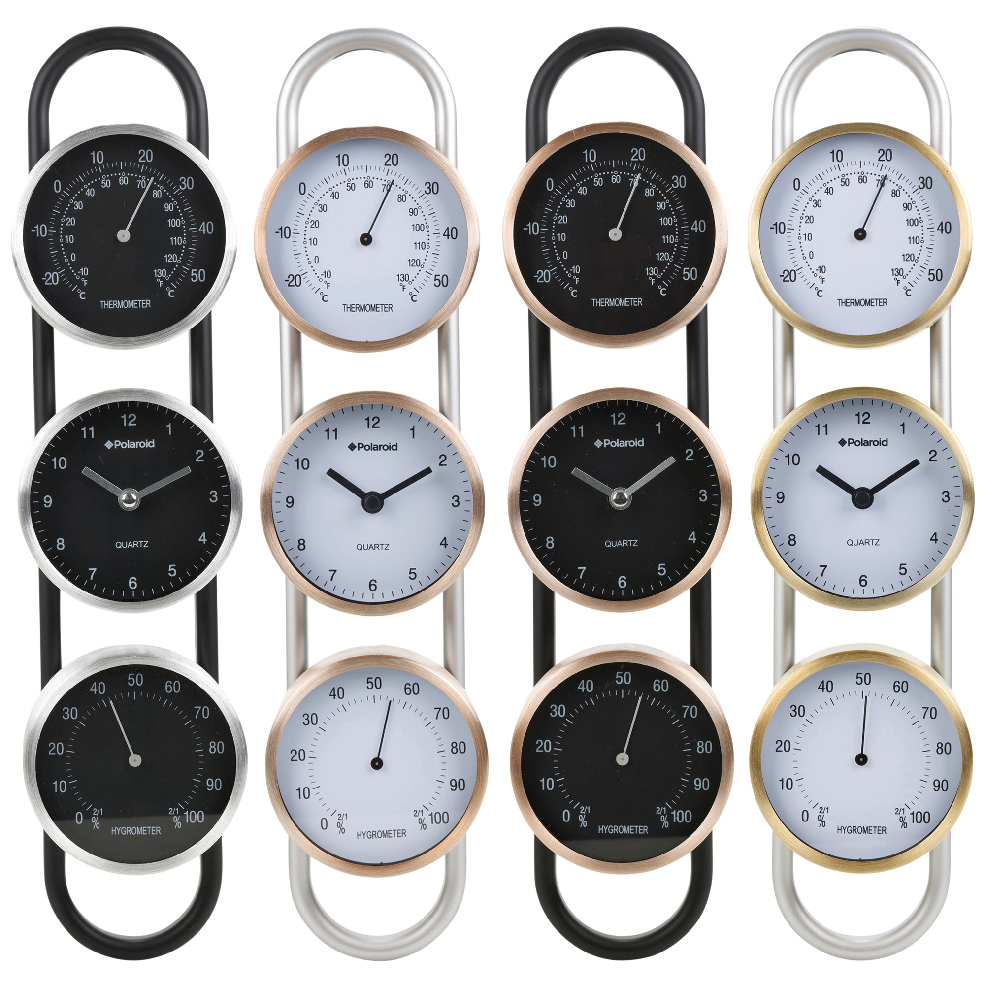 Polaroid Weather Station Quartz Clock Thermometer Hygrometer Forecast