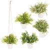 Artificial Hanging Herb Plants in White Flowerpot [119183]