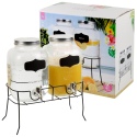 2 x 4L Glass Drink Dispenser With Stand [167771][603722]