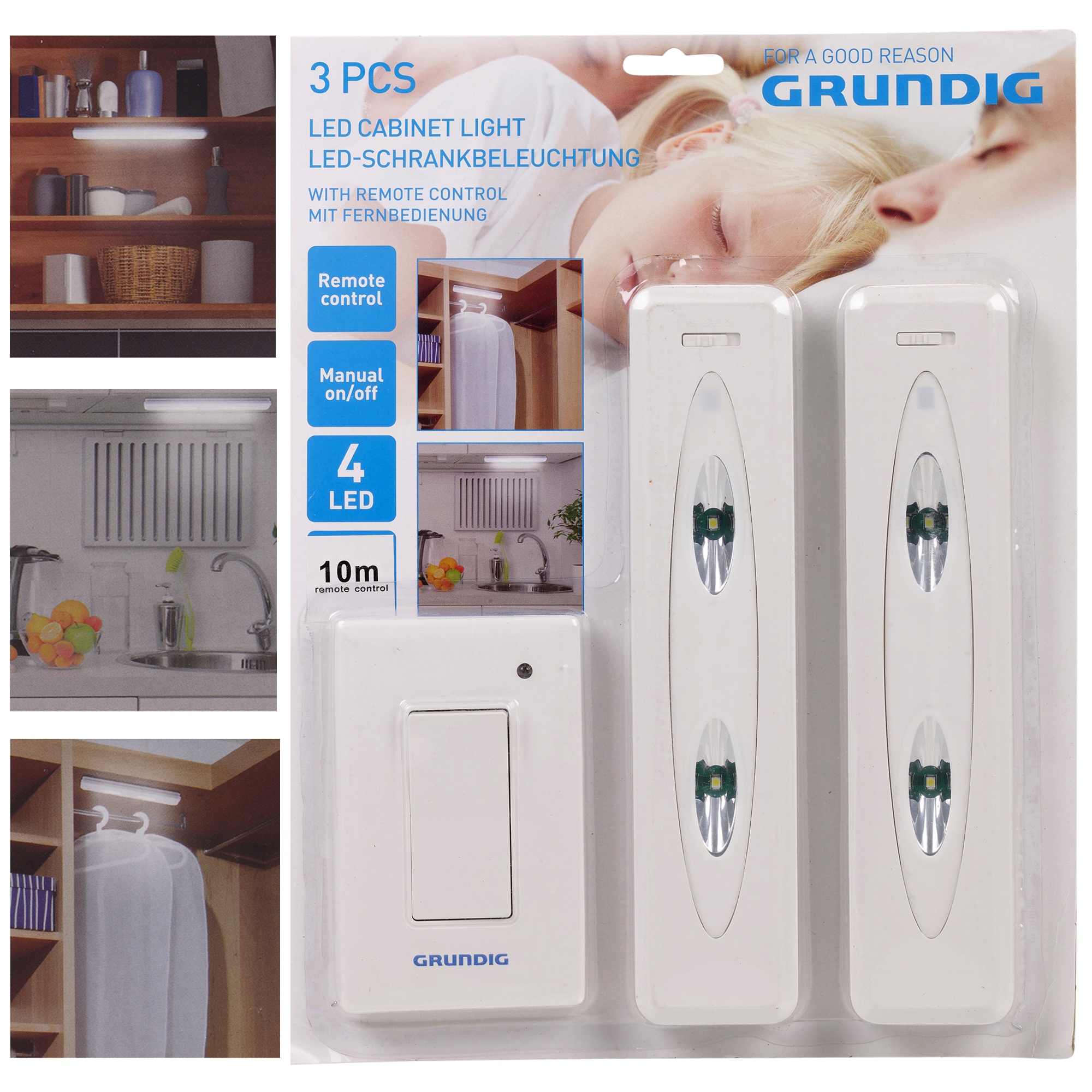 Grundig Remote Control Wireless Wall Ceiling Under Cabinet 4 Led Lights Kitchen Grundig Remote Control Wireless Wall, Wireless Under Cabinet Lighting With Remote Switch