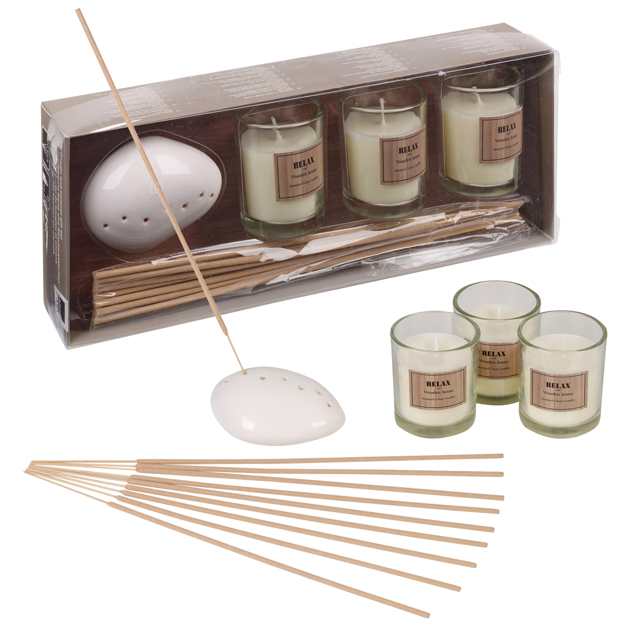 5pc Scented Candle & Incense Sticks Burner Holder Diffuser Fragrance