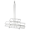 Glass Cruet Set Chrome Stand [007206][Wood Design]