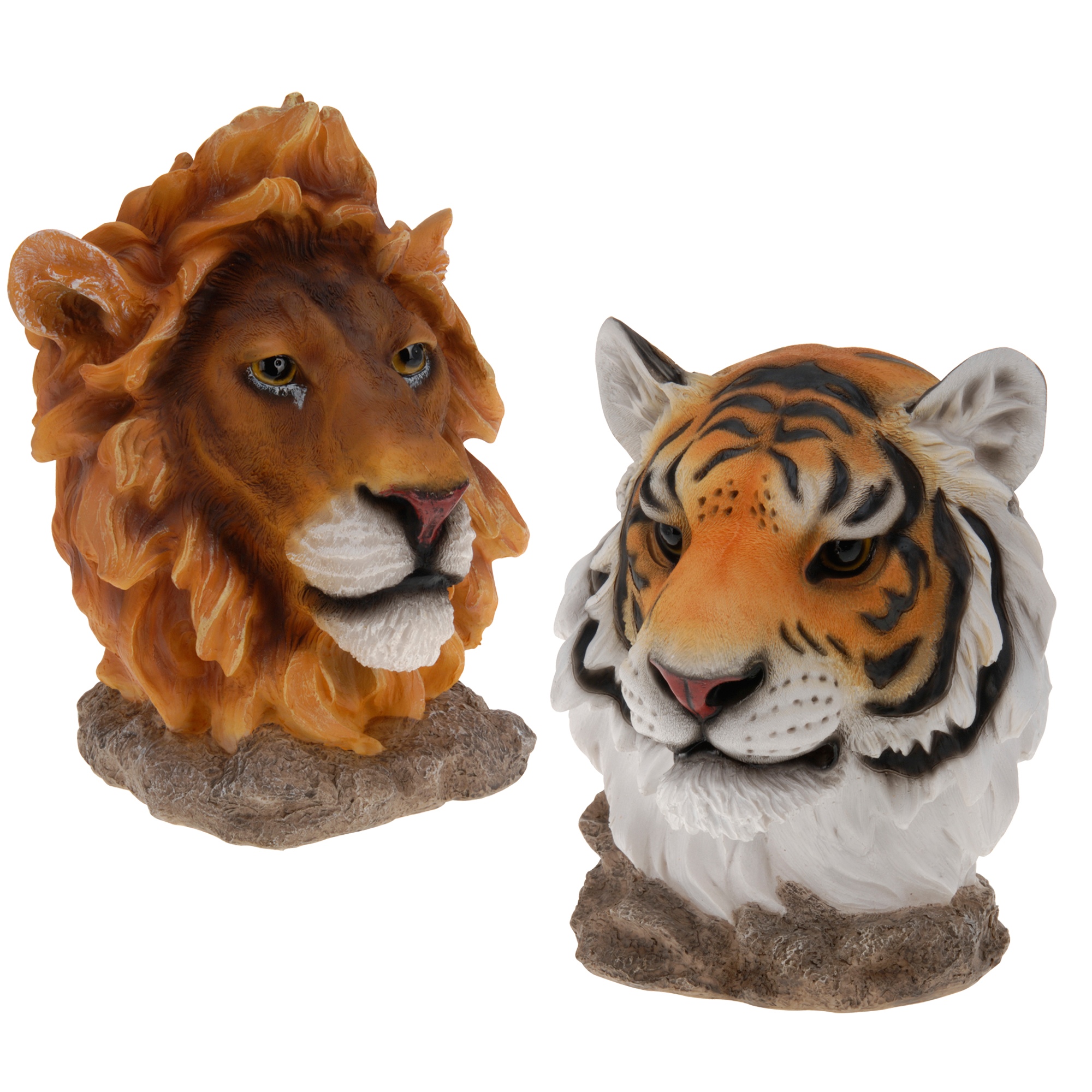 Realistisch Löwe Tiger Tiere Form Kopf Ständer Ornament Dekoration