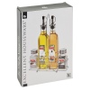 Glass Cruet Set With Metal Stand [022667][Olive Design]