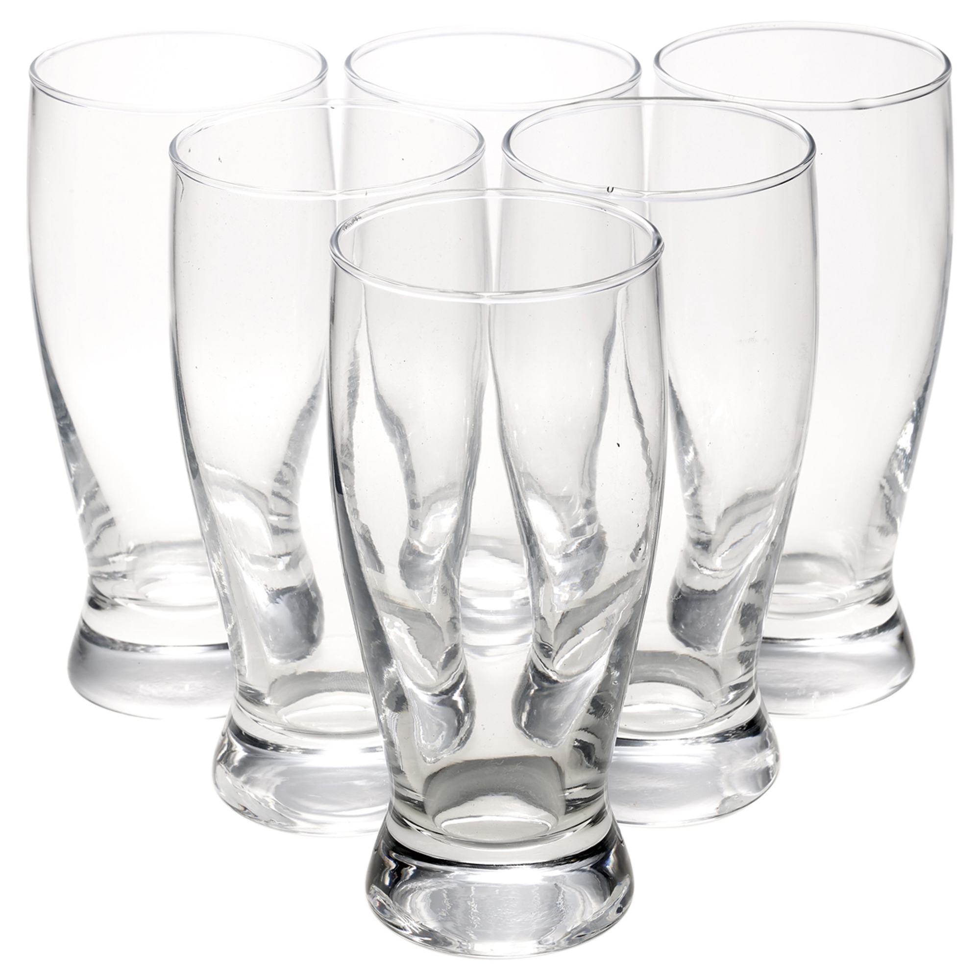 6x 330ml Clear Beer Lager Beverage Drink Glasses Cups English Pub Mug