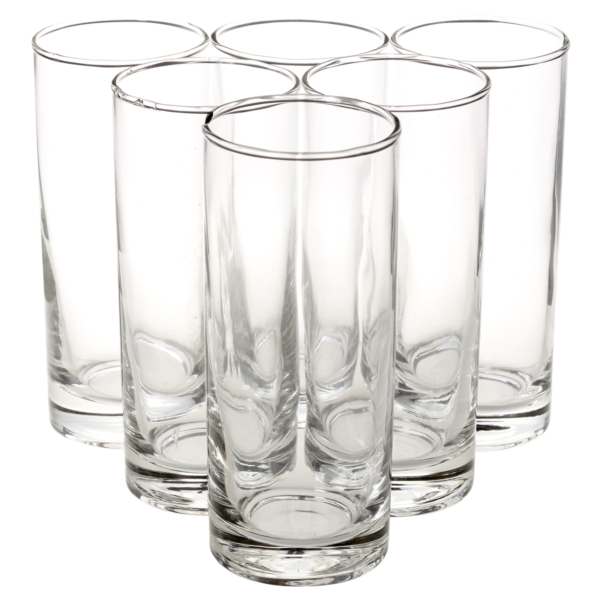 6 X 35cl Tall Classic Hi Ball Drinking Water Glasses T Box Set