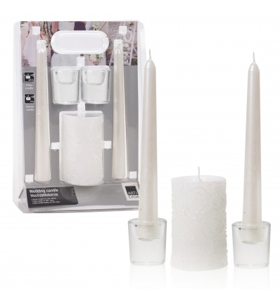 5pc Wedding Dinner Candle & Glass Holders Set [869834]