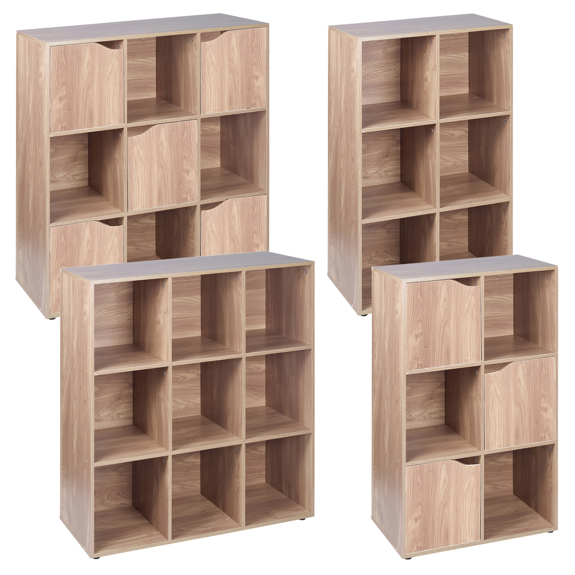 6,9 Cube Oak Modular Bookcase Shelving Display Shelf Storage Unit Wood