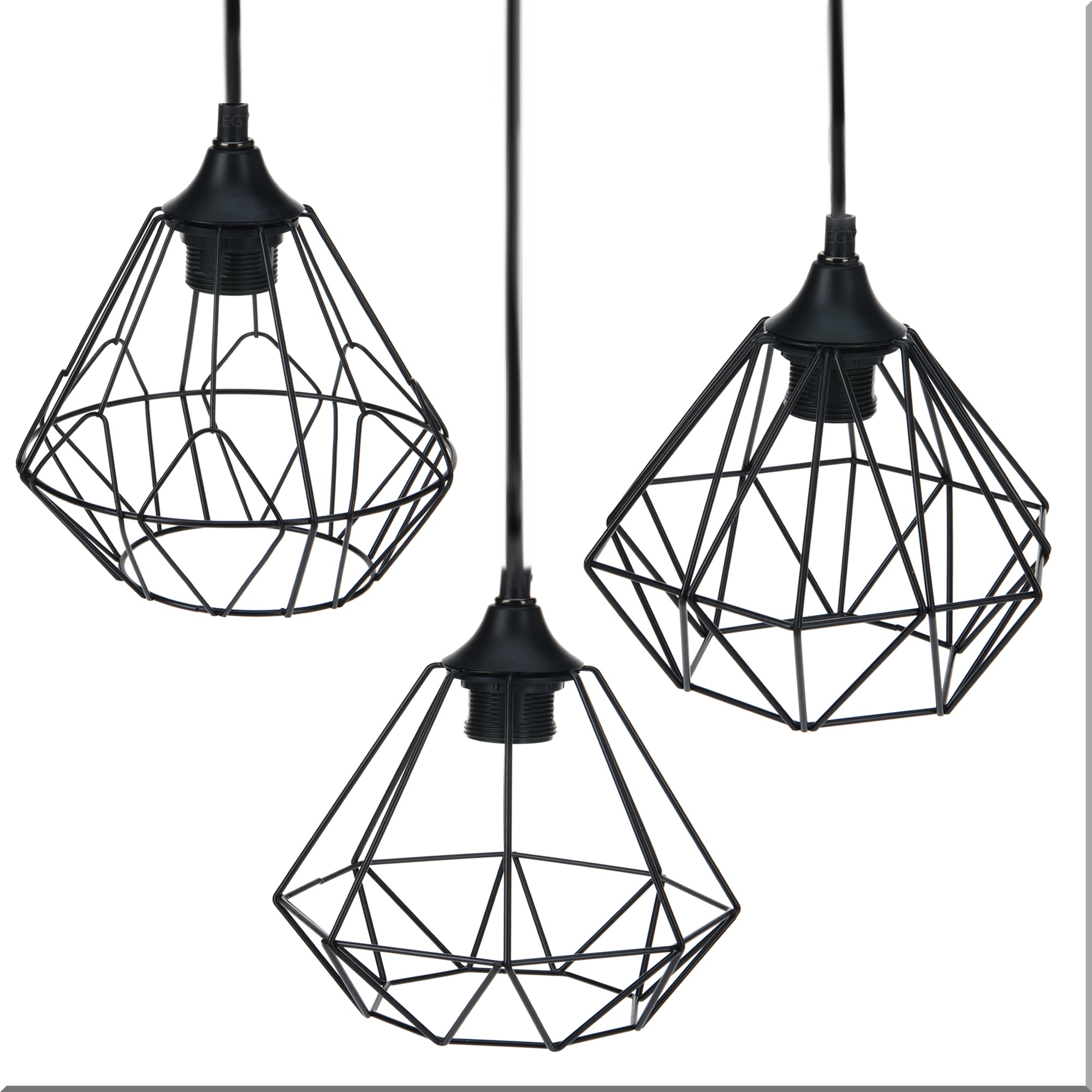 Details About Modern Black Geometric Metal Wire Hanging Ceiling Light Pendant Fixture Shade