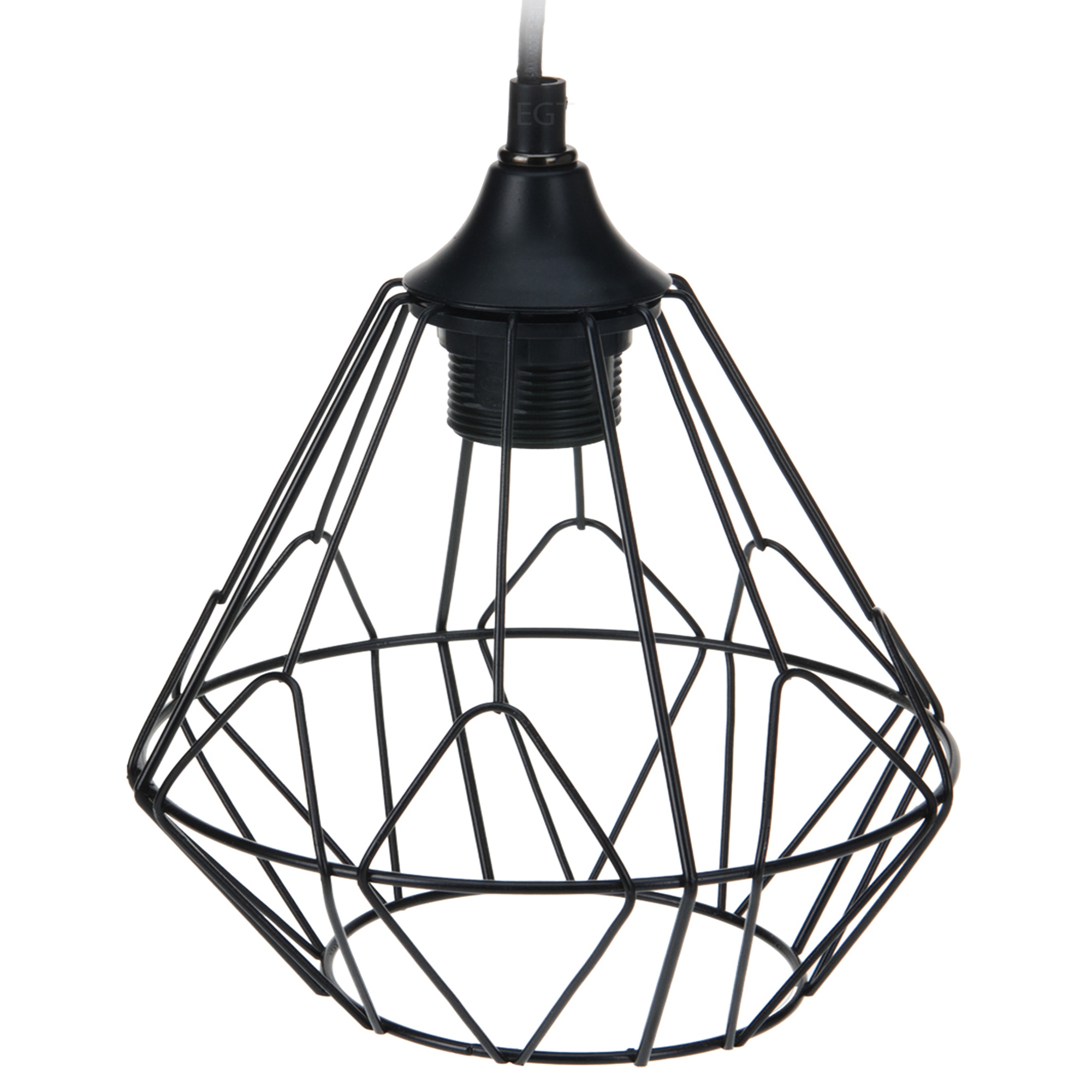 Modern Schwarz Geometrisch Metalldraht Hängende Deckenleuchte Pendel