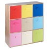 Wooden 9 Cubed Storage Units With Non Woven Drawers 27x27x27