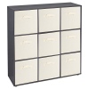 Wooden 9 Cubed Storage Units With Non Woven Drawers 27x27x27