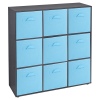 Wooden 9 Cubed Storage Units With Non Woven Drawers 27x27x27