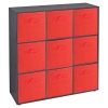 Wooden 9 Cubed Storage Units With Non Woven Drawers 27x27x27