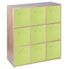 Wooden 9 Cubed Storage Units With Non Woven Drawers 27x27x27