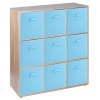 Wooden 9 Cubed Storage Units With Non Woven Drawers 27x27x27