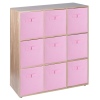 Wooden 9 Cubed Storage Units With Non Woven Drawers 27x27x27