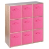 Wooden 9 Cubed Storage Units With Non Woven Drawers 27x27x27