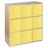 Wooden 9 Cubed Storage Units With Non Woven Drawers 27x27x27