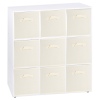 Wooden 9 Cubed Storage Units With Non Woven Drawers 27x27x27