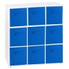 Wooden 9 Cubed Storage Units With Non Woven Drawers 27x27x27