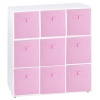 Wooden 9 Cubed Storage Units With Non Woven Drawers 27x27x27