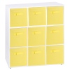 Wooden 9 Cubed Storage Units With Non Woven Drawers 27x27x27