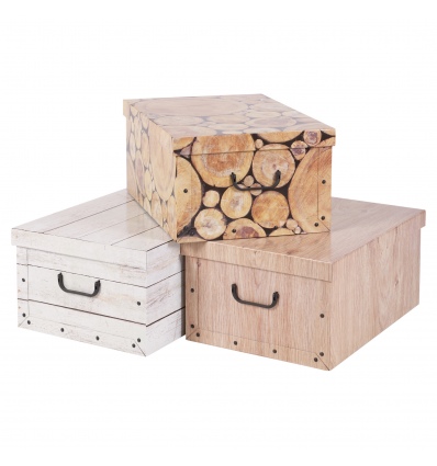 3 Collapsible Storage Boxes With Handles 37x31x16 cm