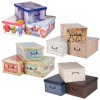 3 Collapsible Storage Boxes With Handles 37x31x16 cm