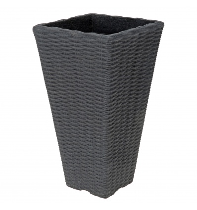 Stone Effect Woven Rattan Look Planter [579936]