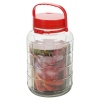 Large Glass Jar Container with Red Lid