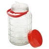 Large Glass Jar Container with Red Lid