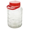 Large Glass Jar Container with Red Lid