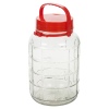 Large Glass Jar Container with Red Lid